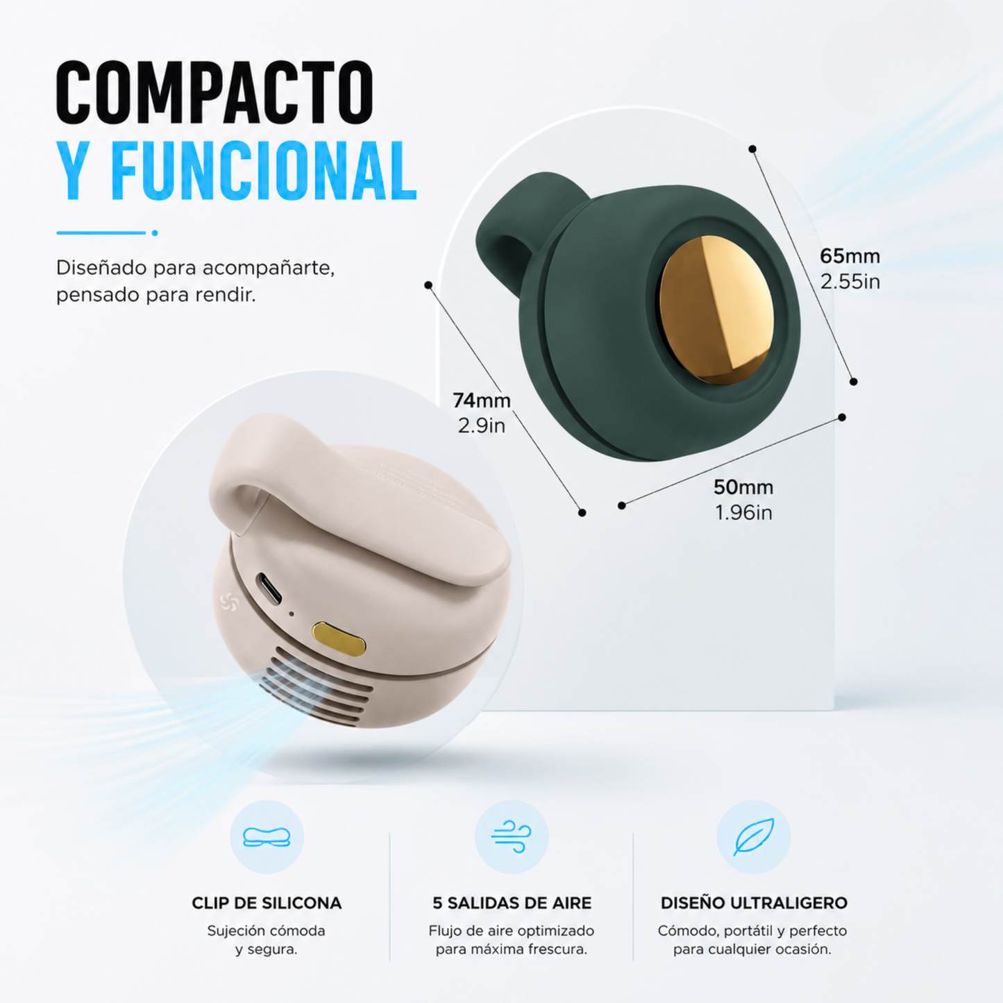 Voltleaf™ Ventilador Portátil 360º